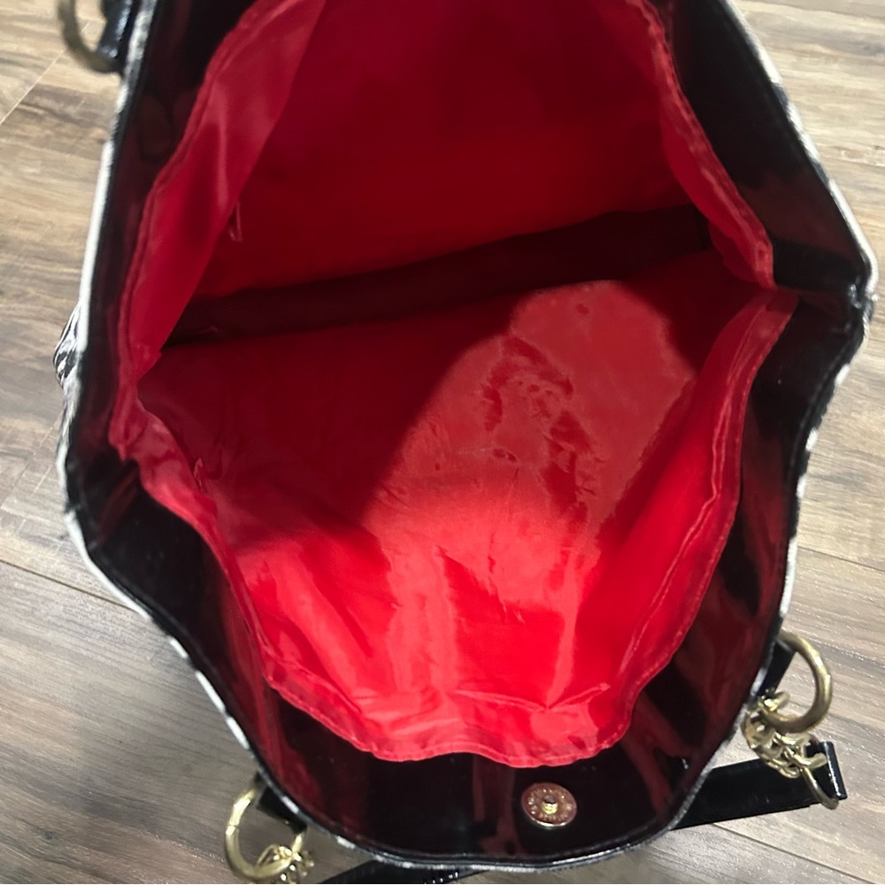 Leopard Print Tote Bag with Red Interior - Picture 3 of 5